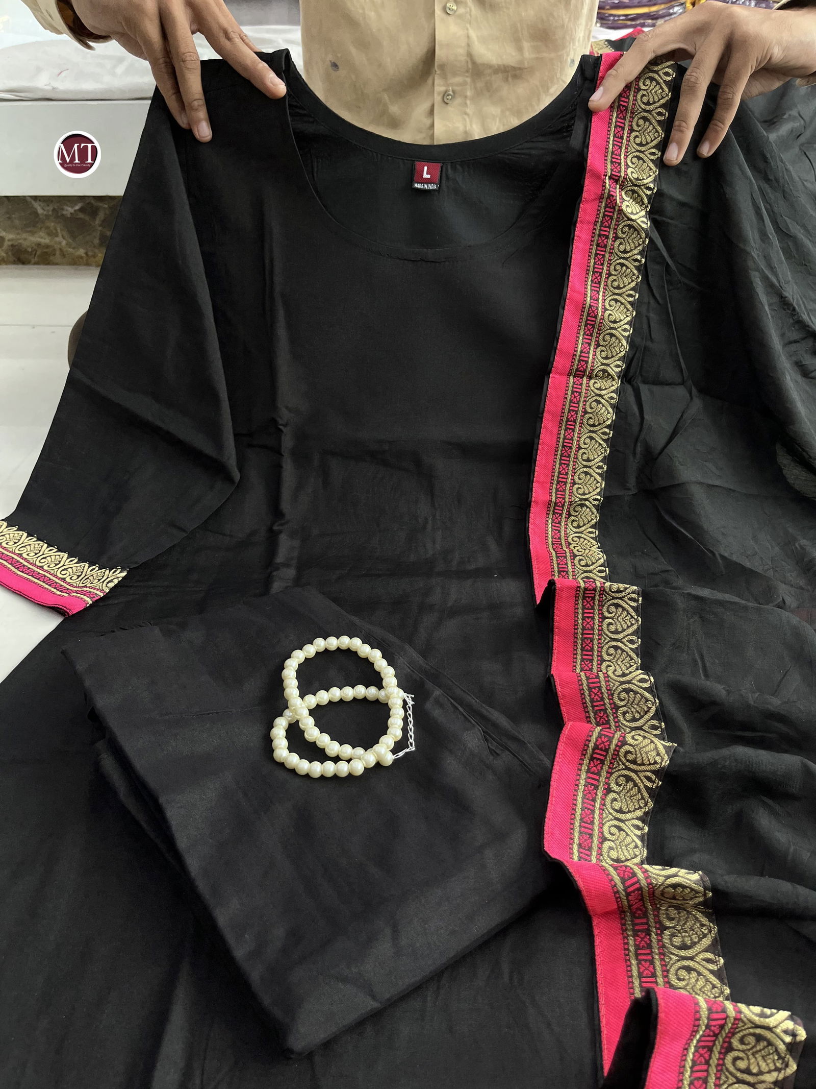 MT Pure Chanderi Silk Kurti With Bottom Dupatta Exporters In India